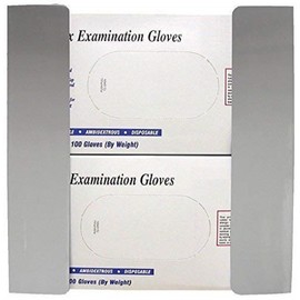 American Made Wall Mounted Double Glove Box Holder/Dispenser, Stainless Steel (10"H x 9.75"W x 3.5"D)