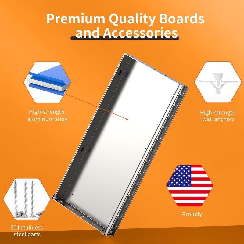 Floating Shower Bench - Adjustable, Pre-Formed Rectangular Shower Bench (3”x14.5”x19”-33”)