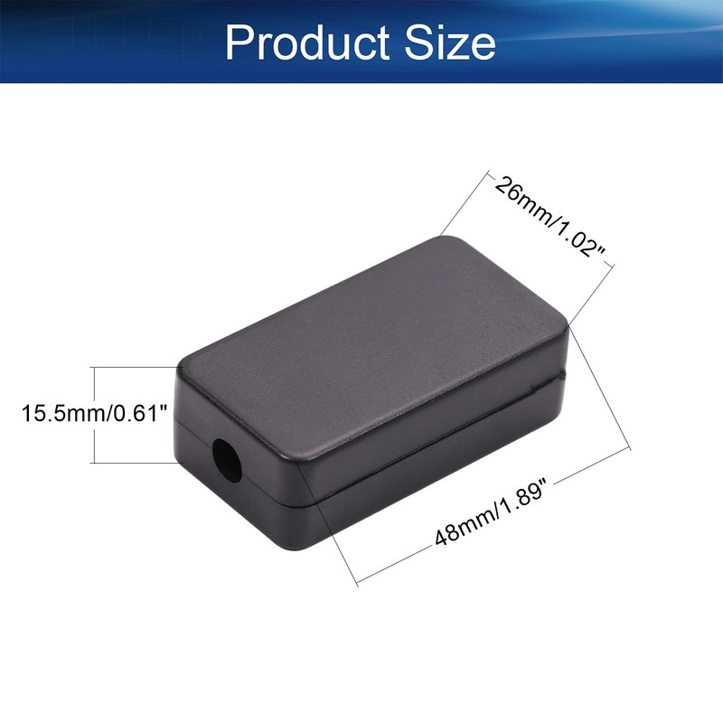 Heyiarbeit 10Pcs 1.89"x1.02"x0.61" ABS Black Dustproof Electronic Junction Box Enclosure