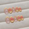 24Pcs Yellow French Tip Press on Nails Short Almond Fake