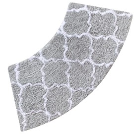 DFEO@MF Curved Shower Mat, Curved Bath Mat Non Slip Washable, 45X100cm Soft and Absorbent Bath Mat Perfect Around Curved Shower, for Shower Cubicle or Bathroom Tub (Grid)