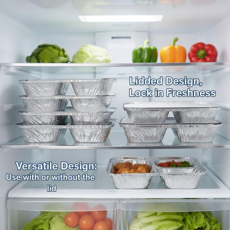Jijukor 20 Pack 8.6" x 6.5" Disposable Aluminum Foil Pans