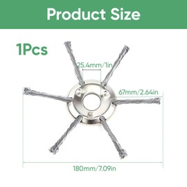Grass Petrol Strimmer Head: 24.5mm Bore Strimmer Wire Brush Head with Knotted Wire for Lawn and Garden - Ideal for Brush Cutter Attachment Replacement Tool