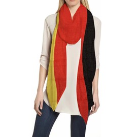 Lina & Lily Women's Scarf with Flags, Germany - black, red, gold