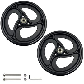 Yuqim 2 Pcs 8" Replacement Wheels for Rollator Walker & Wheelchair - Black, 8 Inch