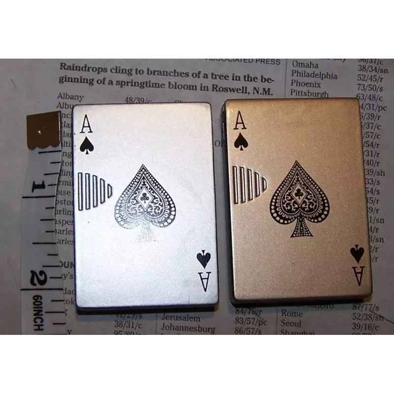 Ace of Spades Sliding Card Lighter Butane Flame Casino Refuellable