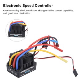 Electronic Speed Controller, Brushless Speed Controller, High Performance 80A ESC Waterproof Brushless Heat Dissipation with Aluminum Alloy Shell for 1/8RC Car Small Size Overvoltage