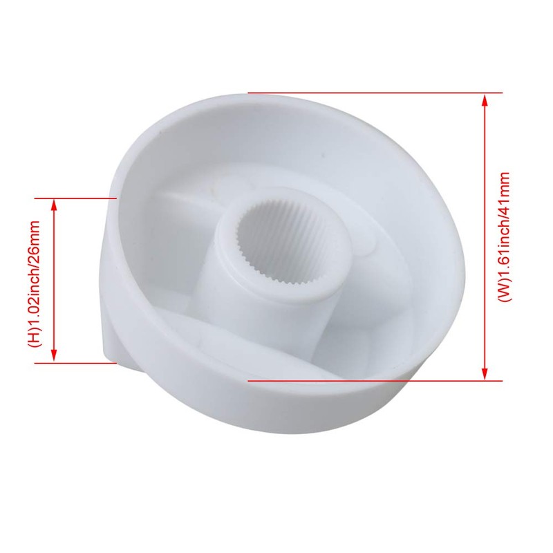 BQLZR White Generic Design Stove/Oven Control Knob with 12 Adapters