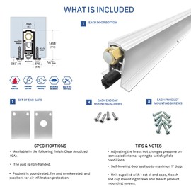 Fire Rated/Light Duty/Concealed Automatic Door Bottom with Solid Rubber Extrusion (7023CA), SMS # 6 x 1/2'' supplied, (9/16'' W x 1-1/2'' H x 32'' L)