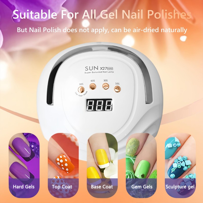 DMJWAN UV Lamp for Gel Nails, Professional Nail 380 W