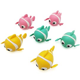 Escomdp Baby Toddler Bath Toy Cute Wind Up Fish Animal for Bathtub, Water Tank, Swimming Pool Kids Birthday Gifts - 6 Pack