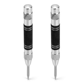 QWORK 2pcs Automatic Centre Punch Spring Loaded Centre Punch for Metal Wood Glass Sheet Steel 128mm