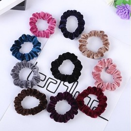 10-Color Neat Style Glitter Velvet Mini Scrunchie / 10칼라 깔끔스타일 반짝 벨벳 미니 곱창밴드