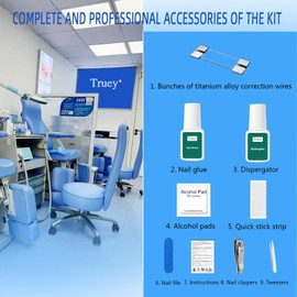 Truey Cuttable Titanium Alloy Silicone Ingrown Toenail Treatment,Designed for Curved Nail Repair, Ingrown Toenail Corrector at Home,Ingrown Toenail Removal Kit, Adjustable for Any nail Sizes,reusable