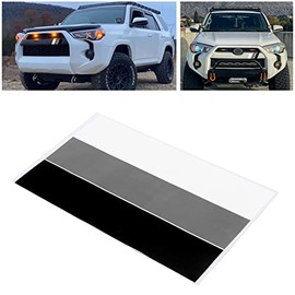 MOCHENT 2 Pcs 10-Inch Classic Retro Tri-Color Stripe Decal Sticker for Toyota Tacoma 4Runner Tundra Rav4 Accessories, Grille Fender Hood Side Skirt Bumper Side Mirror Dashboard Decoration (White/Light Gray/Black)
