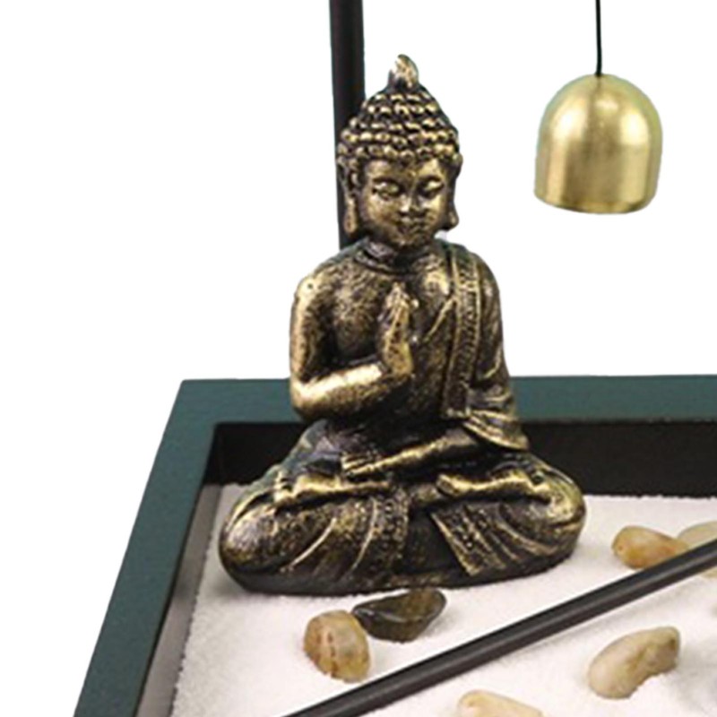 Sitting Buddha Ornament Statue Resin Zen Sand Garden Meditating Sculpture