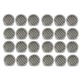 2" Round Plastic Louver Soffit Air Vent Reptile Screen Grille Cover Multiple Colors/Quantities (24, Grey)