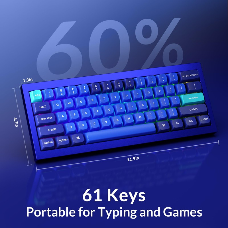 Keychron Q4 Wired Custom Mechanical Keyboard, 60% Layout QMK/VIA Programmable