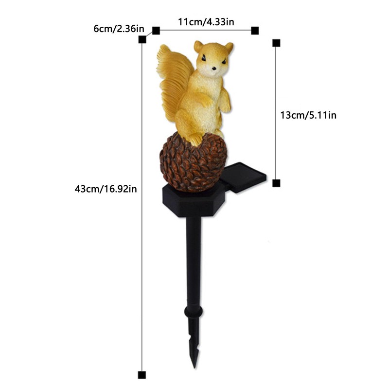 Solar Garden Lights, Squirrel Solar Powered LED Outdoor Decor Light,