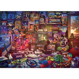 "An Afternoon in the '80s" Retro 1000-Piece Jigsaw Puzzle by Rachid Lotf | Fun Brain Teaser for Kids and Adults | 28 x 20 Inches
