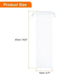 HARFINGTON 6pcs Umbrella Bags 18.5" x 4.7" Wet Umbrella Sleeve Cover Reusable Frosted Folding Umbrella Storage Bag with Drawstring for Folding Travel Umbrellas, White