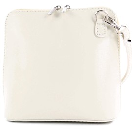 modamoda de - T94 Italian Small Shoulder Bag Made of Smooth Leather, cream