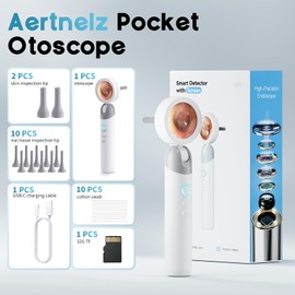 Otoscope Ear Camera with 1.38” IPS Screen, HD Ear Scope with Lights, Otoscope Camera for Adults Kids and Pets, 12 Silicone Specula Tips, Support Photo & Video, 32GB TF Card, Fsa Baby Eligible Items