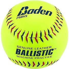 Baden Ballistic Leather Pitching Machine Softball 12" | Reinforced Kevlar Seams for Added Durability | Long Lasting Practice Softball | One Dozen