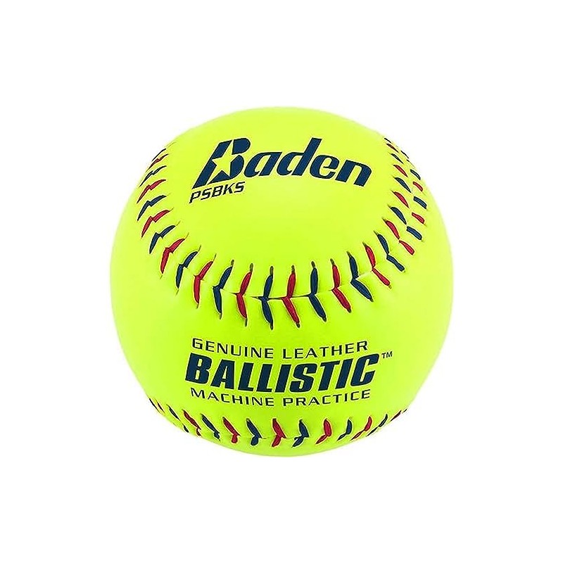 Baden Ballistic Leather Pitching Machine Softball 12" | Reinforced Kevlar