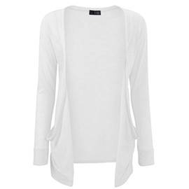 Kids Girls Plain Open Boyfriend Cardigan Long Sleeves Fashion Top New Age 2-13 Years White