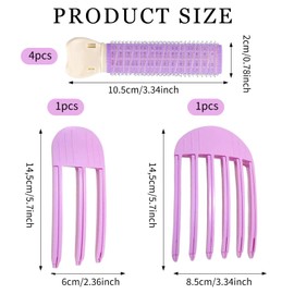 Pack of 6 Volume Clips Hair, Curler for Hair Volume, Volume Clip for Hairline, Hair Clip No Imprint Hair Root Lifting Clips for Men and Women Volume Roller Clip Styling Tools Pink