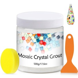 CAMUTKRY Mosaic Crystal Grout, Mosaics Tile Tools, Mosaic Tile Accessories – Essential for Handmade Grouting and Perfect for DIY Craft Projects (Translucent, 17.6oz)