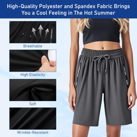 NIUYOU Iced Active Shorts for Women,Airyflex Shorts,Icedactive - Women's Ice Silk Quick Drying Stretch Onavee Short (US, Alpha, X-Large, Regular, Short, Grey)