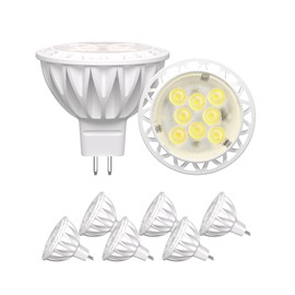 GOHDLAMP MR16 5000K Daylight LED Bulbs 6-Pack 5W 510LM GU5.3 Workshop & Garage Lighting Non-Dimmable 38° Beam Angle for Landscape, Recessed, Track Lighting