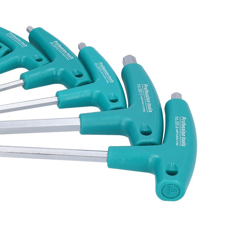 9Pcs Hex Wrench TShape Double Head NonSlip Handle Screw Tightening