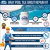 Pool Patch Gray Pool Tile Grout Repair Kit, 3-Pound, Gray