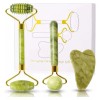 Rodillo De Cuarzo Verde Guasha Belleza Facial Masaje Jade