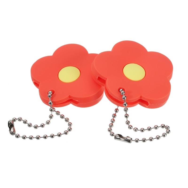 PATIKIL 10pcs Flower Keyring Coding Tag Identifier PVC Case Shell