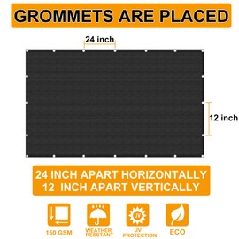Privacy Fence Screen 5' x 15' Black Heavy Duty Fencing Mesh Shade Net Cover for Balcony Outdoor Patio Garden Backyard