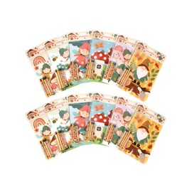 TINYMILLS Garden Gnomes Tea Party Mushroom Coloring Book Set with 12 Coloring Books and 48 Crayons Garden Birthday Party Supplies Favor Bag Filler Carnival Prizes Rewards Classroom Party