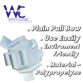 Large Pull Bows for Gifts Wrapping Ribbon Bows White Present Wrapping Bows Pompom Gift Bows Wreath Making Crafting Wedding Basket Flower Bouquets Pack of 5