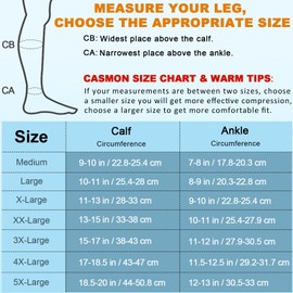 CASMON Zipper Compression Socks for Women & Men, 20-30 mmHg Closed Toe Knee High Support Sock, Medical Zip up Socks for Edema, Varicose Veins, Post-surgery, Swelling, Nurses, Pregnancy (1 Pair)