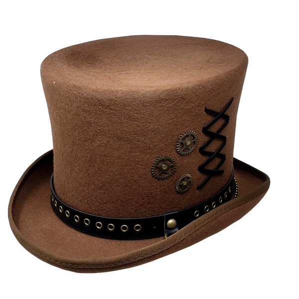 Different Touch 100% Wool Felt Victorian Mad Hatter Steampunk 6"