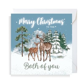 Second Ave Both of You Christmas Reindeer Square Xmas Holiday Festive Greetings Card