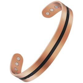 Jeracol Copper Magnetic Bracelet for Men and Women,99% Pure Copper Bracelet for Men-Adjustable Cuff with Gift Box(Copper Single Line)