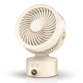 Yincook Desk Fans for Bedroom, 9-Inch Oscillating Air Circulator Fan, 3 Speeds Table fan, 120°adjustable tilt, 4H Timer, Small USB Desktop Fan for Whole Room, Home, Office