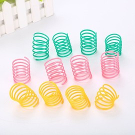 ISMARTEN Cat Spring Toys Pet Wide Plastic Colorful Springs Cat Toys for Cat Kitten Pets (Random Color) (10pcs)