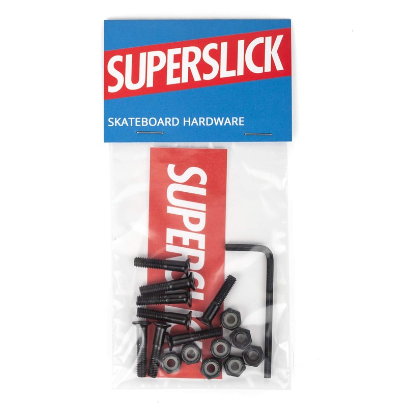 Superslick Skateboard Screws Set 1 Inch Countersunk Head Assembly Set