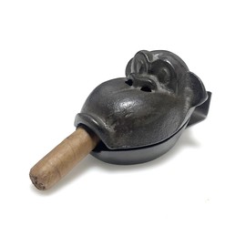 Joy PerfvmE - Cast Iron Cigar Ashtray - Funny Ashtray with Gorilla Design and Hinged Lid - Heavy Duty Cigar Ashtray, Smoking Gift