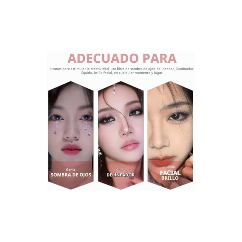 Angoily Kit de 8 Barras de Sombras de Ojos Brillantes